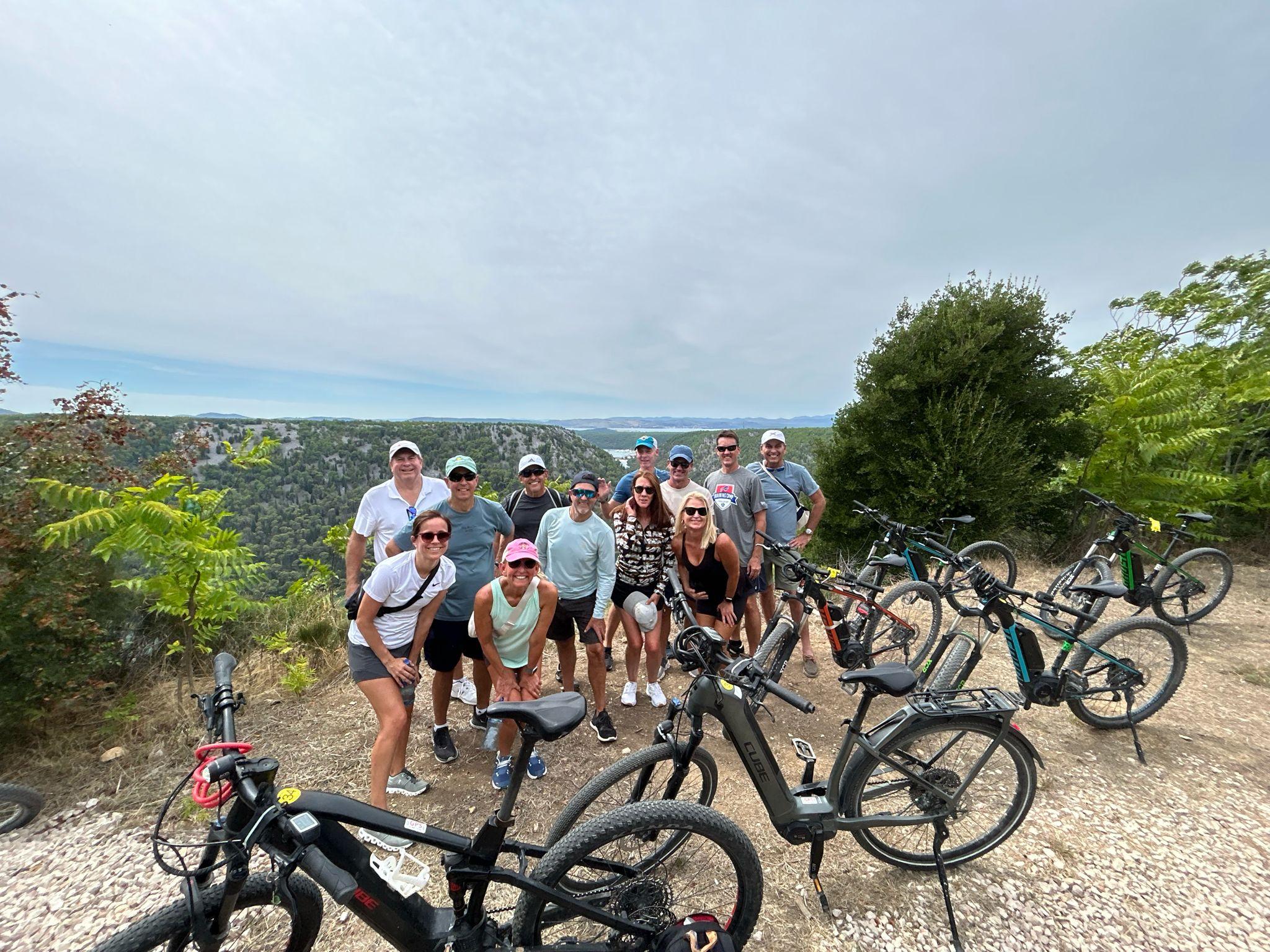 Happy cyclists